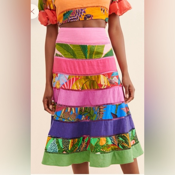 FARM Rio Dresses & Skirts - FARM Rio Rainbow Mixed Tiered skirt